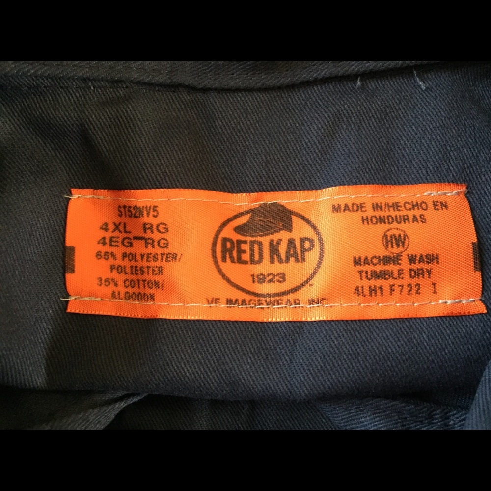 Redkap Men’s Navy Button Long Sleeve - Picture 7 of 7